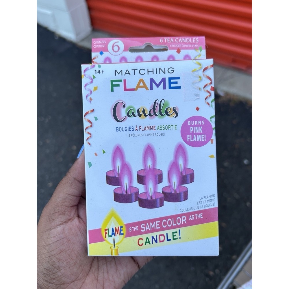 Forum Novelties Pink Matching Flame Tea Light Candles 6pk Novelty Party NIB